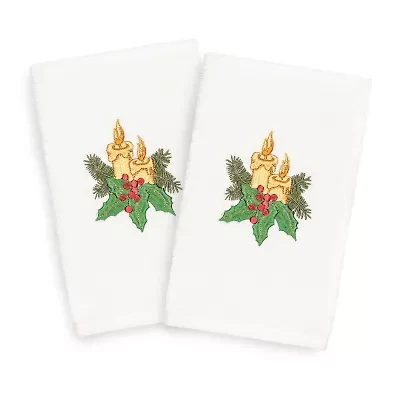 Linum Home Textiles Christmas Candles 2-pc. Hand Towel