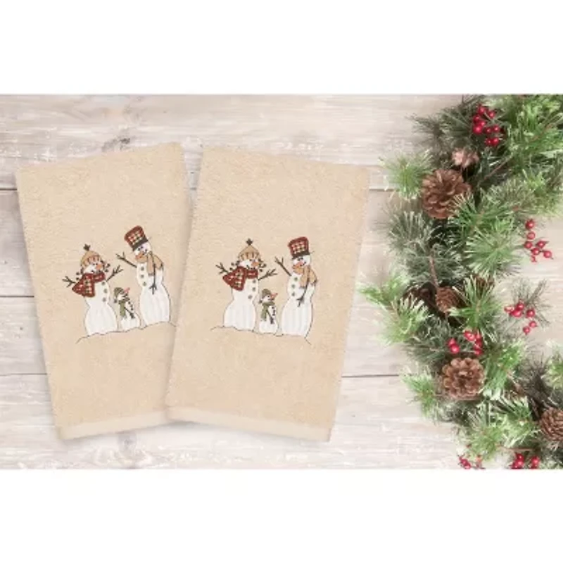 Linum Home Textiles Christmas Snow Family 2-pc. Hand Towel