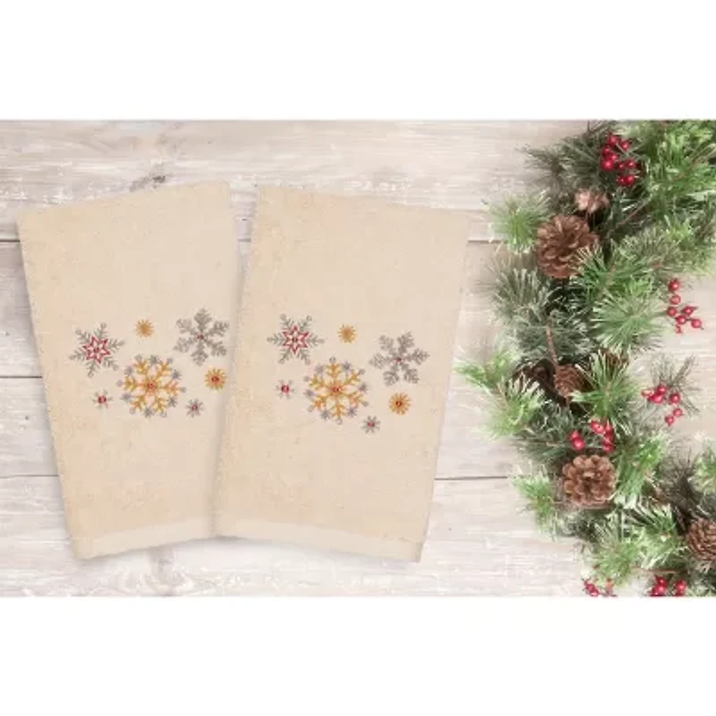 Linum Home Textiles Christmas Snowfall 2-pc. Hand Towel