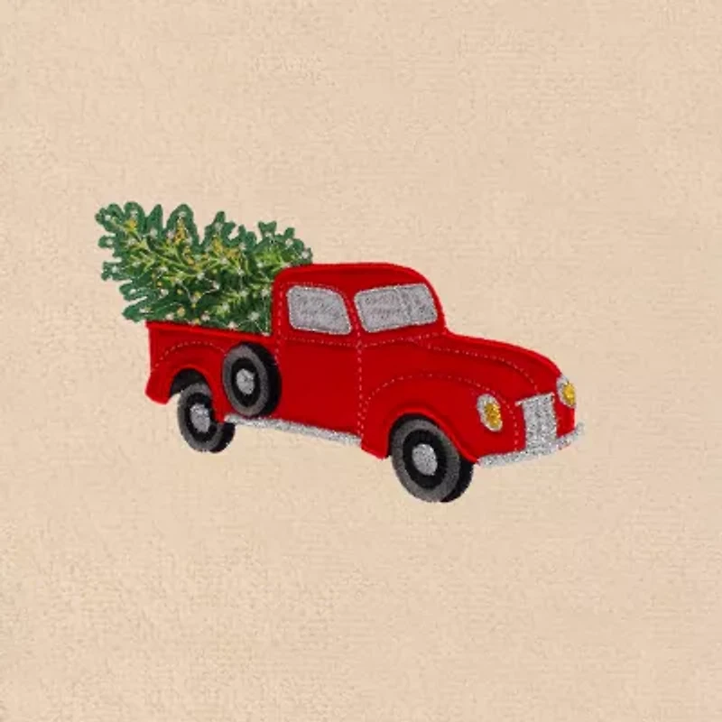 Linum Home Textiles Christmas Truck Embroidered 2-pc. Hand Towel