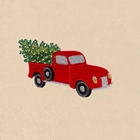 Linum Home Textiles Christmas Truck Embroidered 2-pc. Hand Towel
