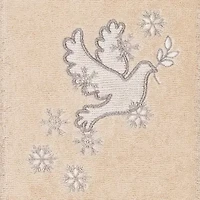 Linum Home Textiles Christmas Dove Embroidered 2-pc. Hand Towel