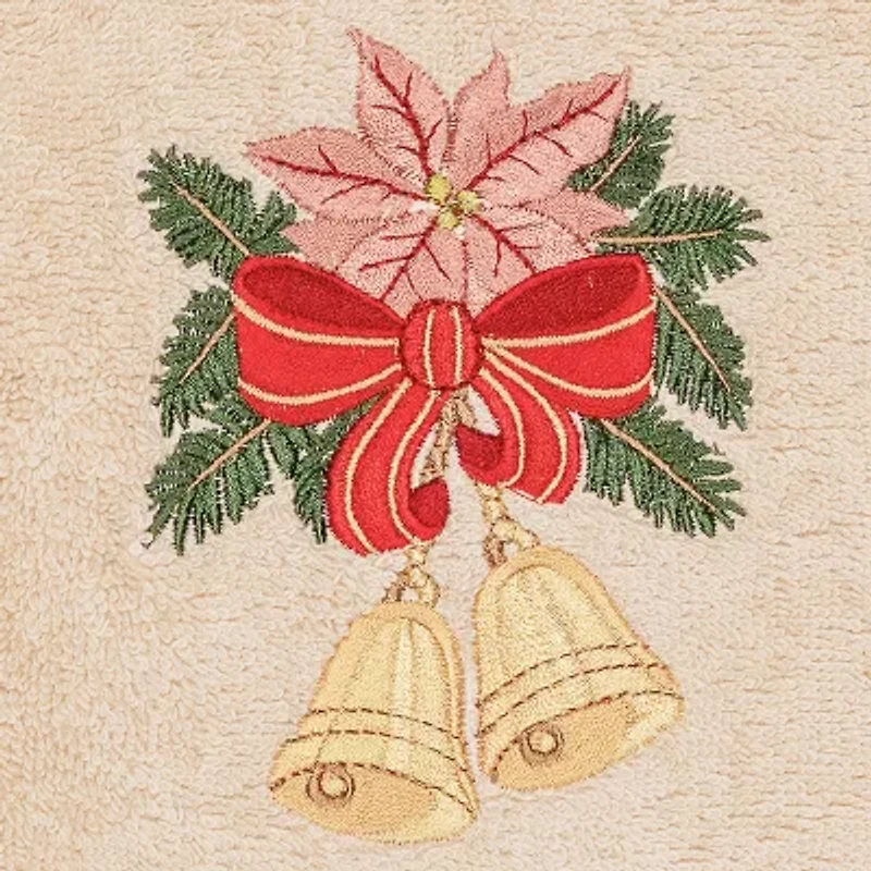 Linum Home Textiles Christmas Bells Embroidered 2-pc. Hand Towel