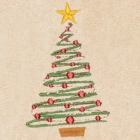 Linum Home Textiles Christmas Tree Embroidered 2-pc. Hand Towel