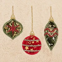 Linum Home Textiles Christmas Ornament Embroidered 2-pc. Hand Towel