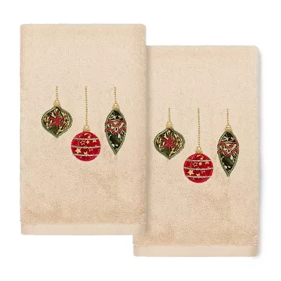 Linum Home Textiles Christmas Ornament Embroidered 2-pc. Hand Towel