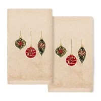 Linum Home Textiles Christmas Ornament Embroidered 2-pc. Hand Towel