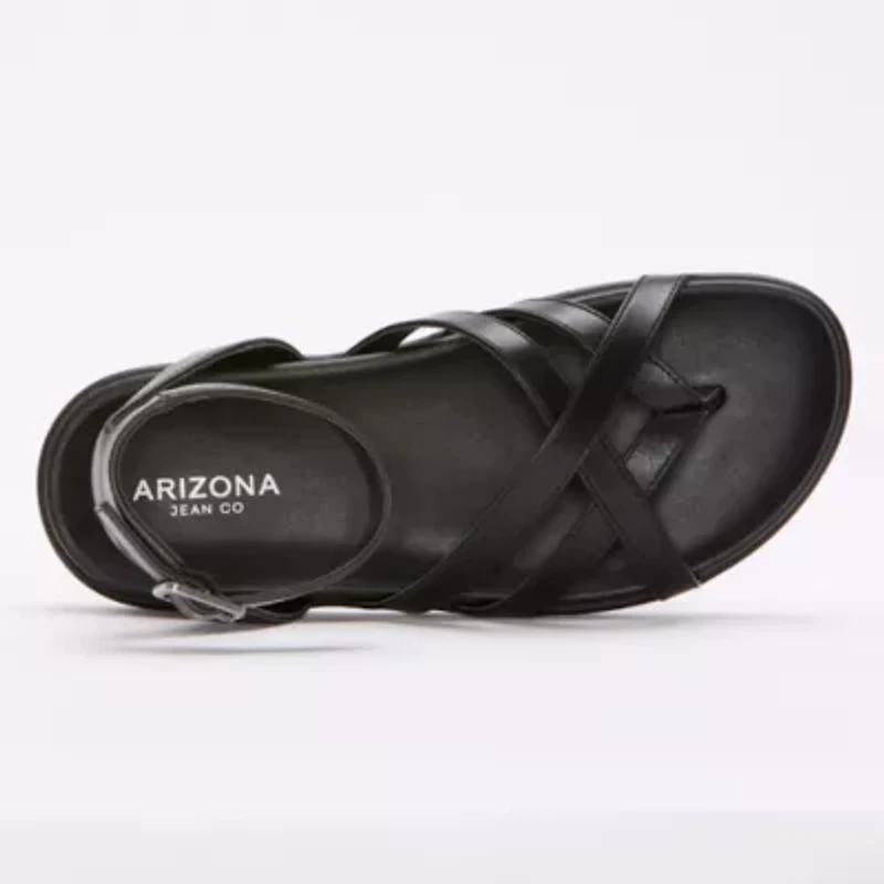 Arizona Jean Co Hollin Womens Ankle Strap Footbed Sandals