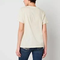 Jerry Leigh Butterfly Magic Boyfriend Tee Womens Crew Neck Short Sleeve Regular Fit Juniors Graphic T-Shirt