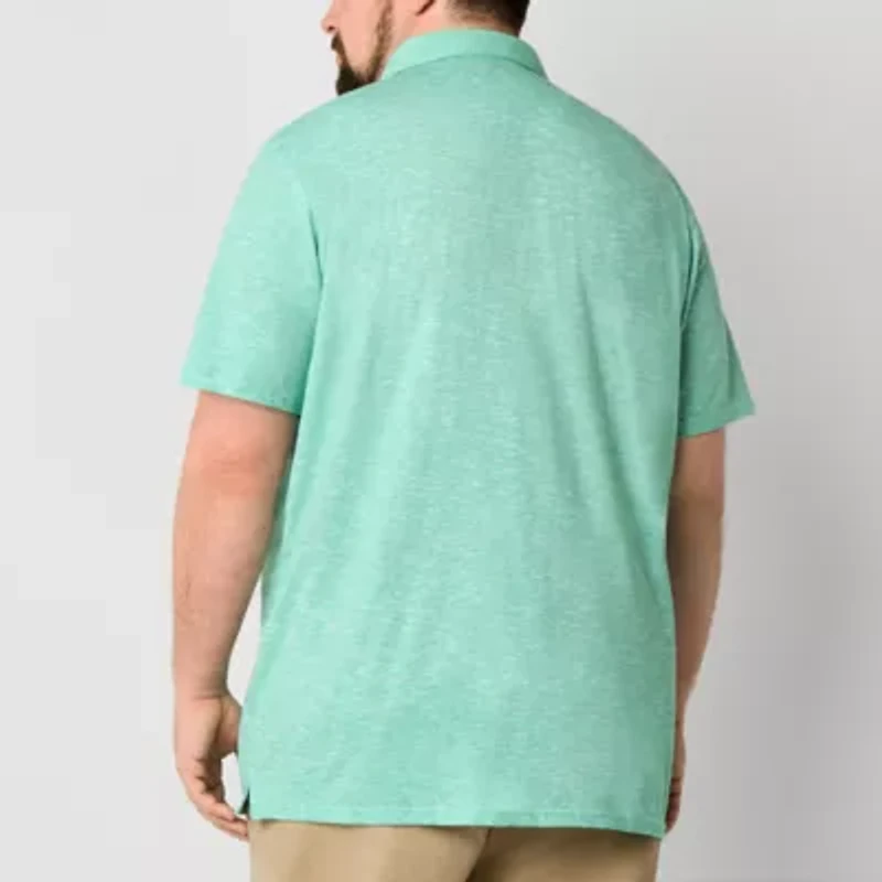 St. John's Bay Sueded Jersey Big and Tall Mens Classic Fit Short Sleeve Polo Shirt