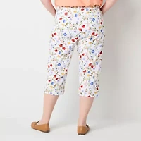 St. John's Bay Womens Plus Straight Mid Rise Capri Pant