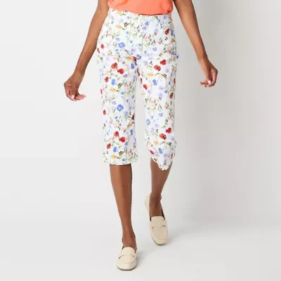 St. John's Bay Womens Straight Mid Rise Capri Pant