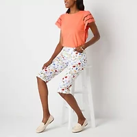 St. John's Bay Womens Straight Mid Rise Capri Pant