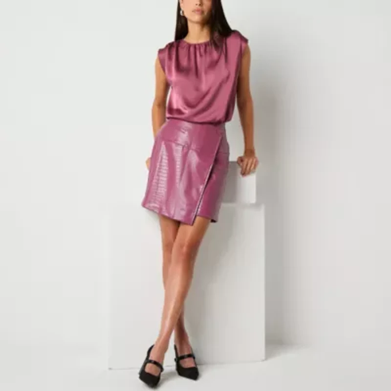 Worthington Womens Mid Rise Wrap Skirt