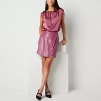 Worthington Womens Mid Rise Wrap Skirt