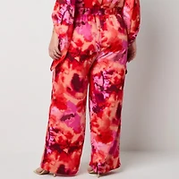 Bold Elements Womens Wide Leg High Rise Plus Pull-On Pant