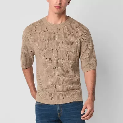 Arizona Mens Short Sleeve Pullover Sweater