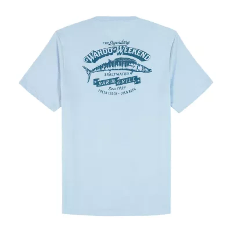 IZOD Saltwater Soft Wash Mens Crew Neck Short Sleeve Classic Fit Graphic T-Shirt
