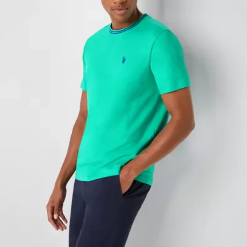 U.S. Polo Assn. Tipped Stretch Mens Crew Neck Short Sleeve Fabric T-Shirt