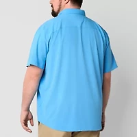 St. John's Bay Performance Mens Short Sleeve Classic Fit Big and Tall Button-Down Shirt