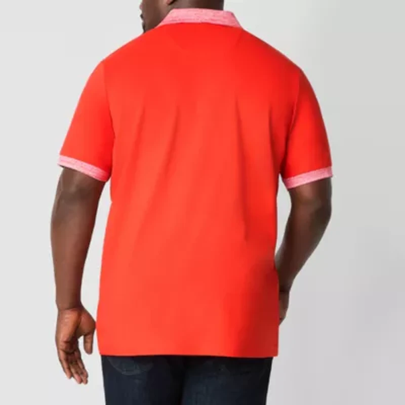 Shaquille O'Neal XLG Slub Collar Big and Tall Mens Regular Fit Short Sleeve Polo Shirt