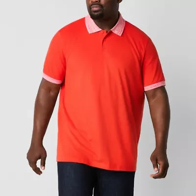 Shaquille O'Neal XLG Slub Collar Big and Tall Mens Regular Fit Short Sleeve Polo Shirt
