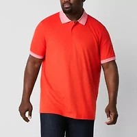 Shaquille O'Neal XLG Slub Collar Big and Tall Mens Regular Fit Short Sleeve Polo Shirt
