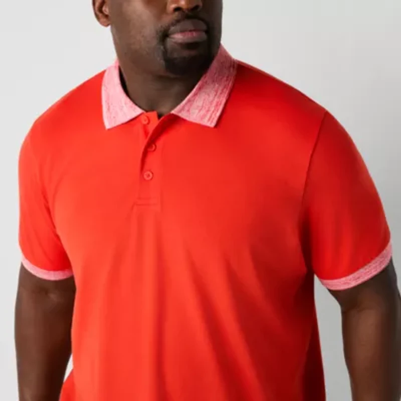 Shaquille O'Neal XLG Slub Collar Big and Tall Mens Regular Fit Short Sleeve Polo Shirt