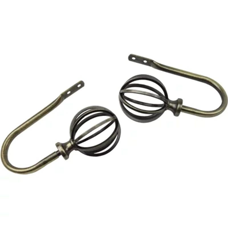 Rod Desyne Decorative Holdbacks with Cage Finials