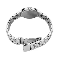 Seiko Crystal Womens Crystal Accent Silver Tone Stainless Steel Bracelet Watch Sup359