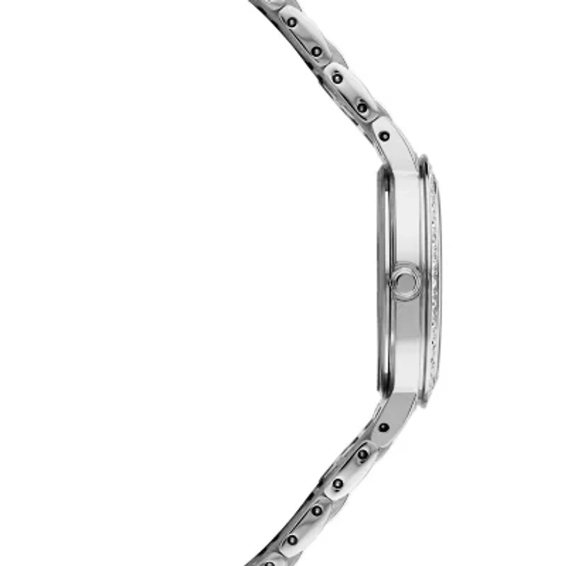 Seiko Crystal Womens Crystal Accent Silver Tone Stainless Steel Bracelet Watch Sup359