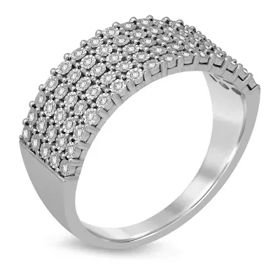 Womens 1/5 CT. Genuine White Diamond Sterling Silver Anniversary Band