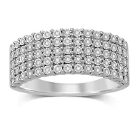 Womens 1/5 CT. Genuine White Diamond Sterling Silver Anniversary Band