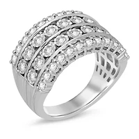 Womens 1 1/4 CT. T.W. Genuine White Diamond 10K White Gold Wedding Band