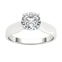 Womens 3/4 CT. Natural White Diamond 14K Gold Round Solitaire Engagement Ring