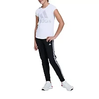 adidas Little Girls Round Neck Short Sleeve Regular Fit Graphic T-Shirt