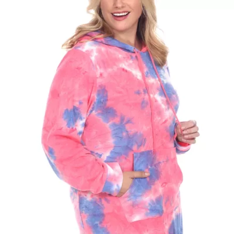 White Mark Long Sleeve Plus Sweatshirt Dress