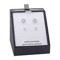 Sparkle Allure Womens Cubic Zirconia 2 Pair Earring Set