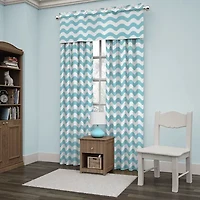 Eclipse Wavy Chevron Rod Pocket Energy Saving Blackout Single Curtain Panel