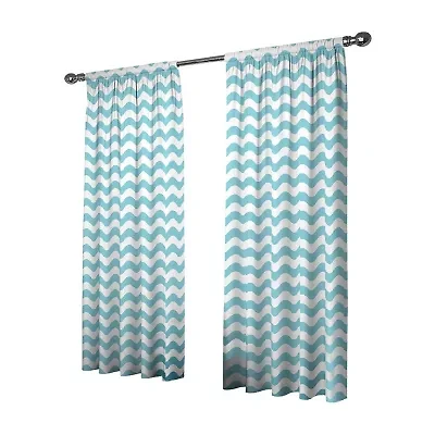 Eclipse Wavy Chevron Rod Pocket Energy Saving Blackout Single Curtain Panel