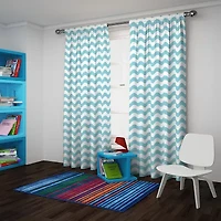 Eclipse Wavy Chevron Rod Pocket Energy Saving Blackout Single Curtain Panel