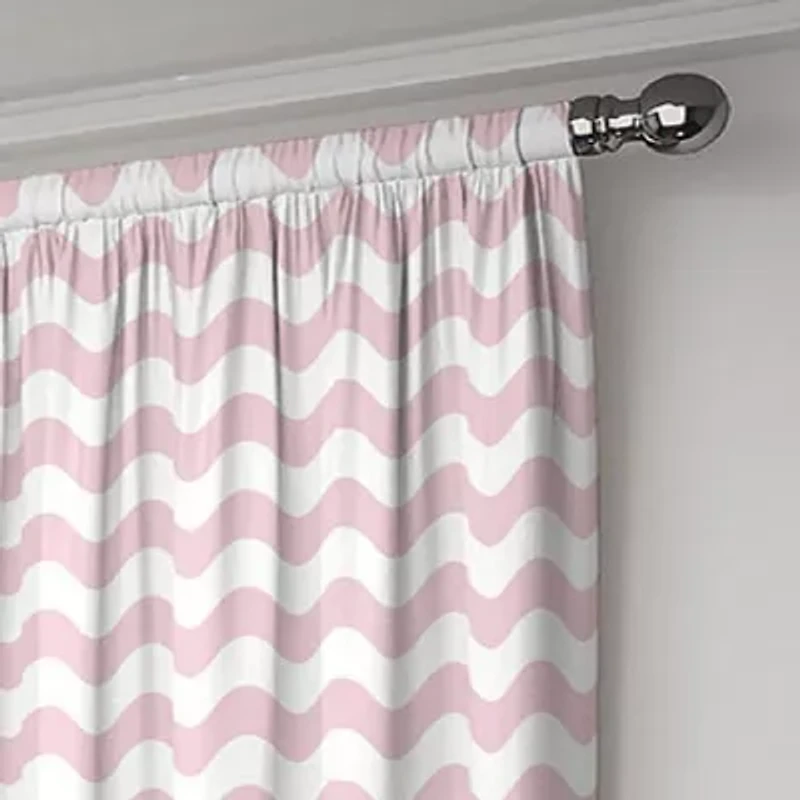 Eclipse Wavy Chevron Rod Pocket Energy Saving Blackout Single Curtain Panel