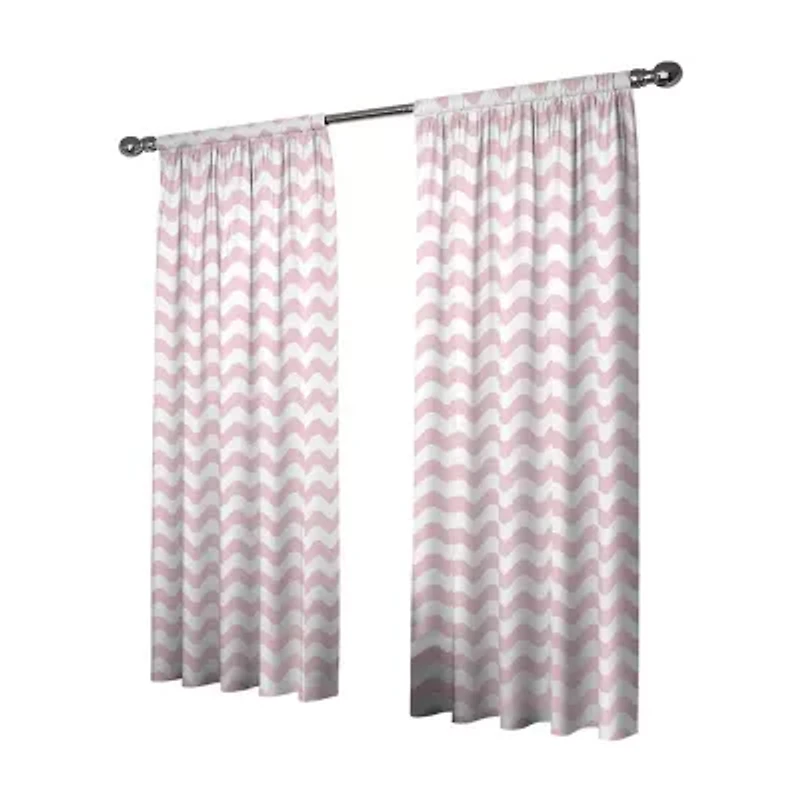 Eclipse Wavy Chevron Rod Pocket Energy Saving Blackout Single Curtain Panel