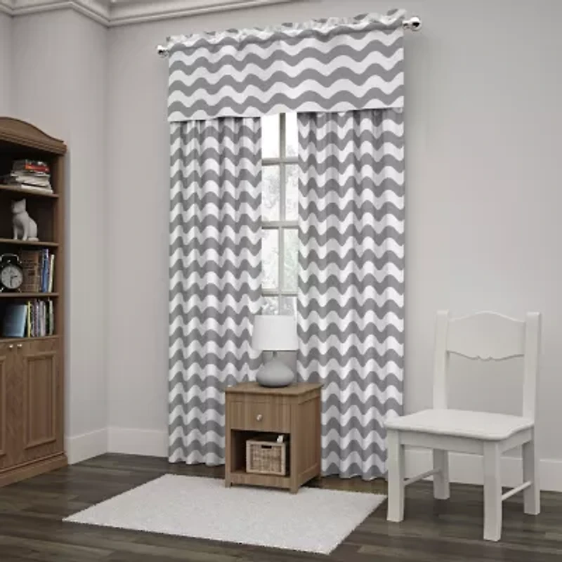 Eclipse Wavy Chevron Rod Pocket Valance