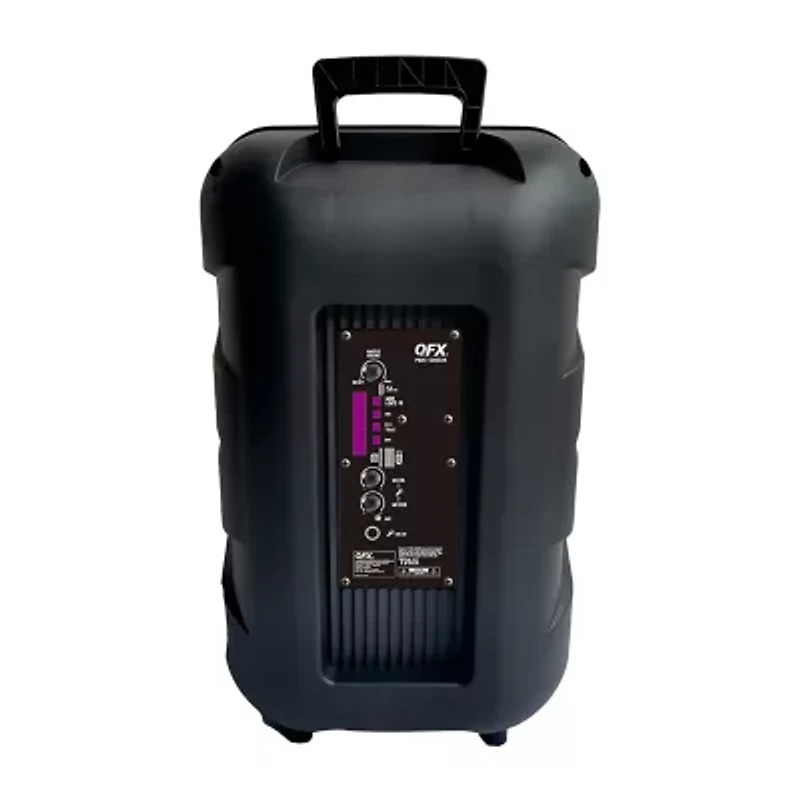 QFX 12" Bluetooth Rechargeable Speaker with Stand, LED Lights ,Wired Microphone ,Remote Control