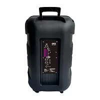 QFX 12" Bluetooth Rechargeable Speaker with Stand, LED Lights ,Wired Microphone ,Remote Control