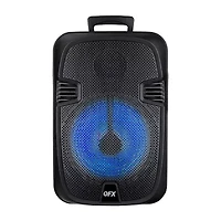 QFX 12" Bluetooth Rechargeable Speaker with Stand, LED Lights ,Wired Microphone ,Remote Control