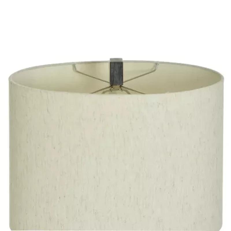 Collective Design By Stylecraft Oval Charcoal Pottery Table Lamp