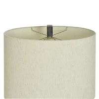 Collective Design By Stylecraft Oval Charcoal Pottery Table Lamp