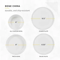 Table 12 Natural White 16-pc. Bone China Dinnerware Set